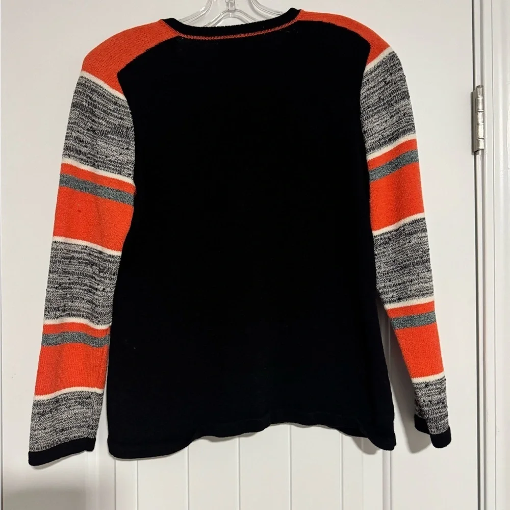 Women's Striped Cardigan - Orange, Black, Gray